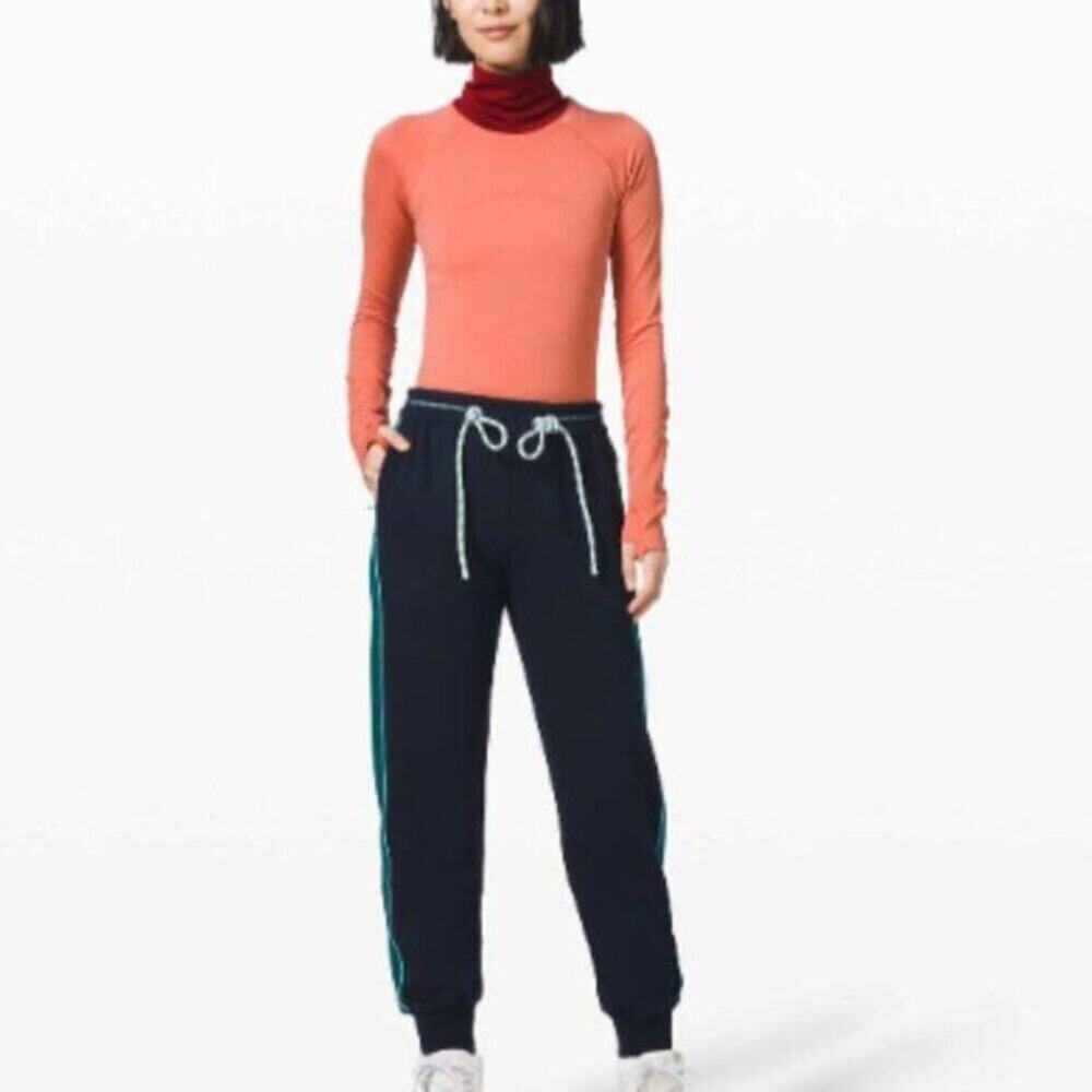 Lululemon x Roksanda Face Forward Jogger Women's Size 4 True Navy Emerald Cotton - Picture 5 of 6